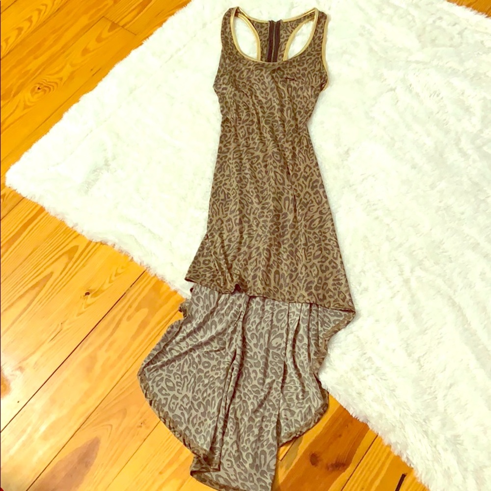 3/$15 NWT Sparkle Cheetah Print High-Low Dress